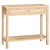 Table de console étroite en rotin avec 2 Tiroirs, 31.5-Table de canapé en pouces avec rangement, Espace de stockage ouvert et caché, Décoration tissée, pour couloir et hall d'entrée, Naturel