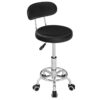 Taburete rodante de altura ajustable, 360 Silla de redacción giratoria, Silla de escritorio de oficina multiusos, Silla giratoria con ruedas para salón, para barbería, Manicura, Oficina, Negro