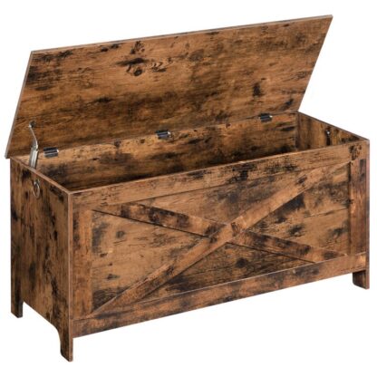 cófra stórála, Binse stórála iontrála sturdy le insí sábháilteachta, binse bróg retro, cuma adhmaid troscán accent don seomra suí, seomra codlata, donn tuaithe