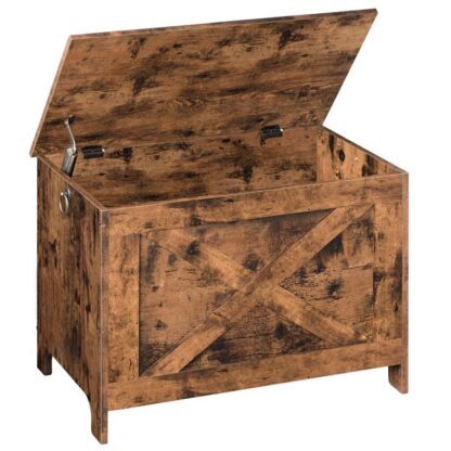 Stage Këscht, Retro Shoe Bench, Sturrd Entréeënbank mat Sécherheetshunn, hëlze Bléck Shoe Beno fir Wunnzëmmer, Schlofkummer, rustikal brong