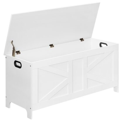 39.4" Cófra Stórála, Stoc stórála le 2 Insí sábháilteachta, Binse stórála iontrála retro sturdy, Binse bróg, Stoc stórála don seomra suí, Bealach isteach, Seomra leapa, Bán