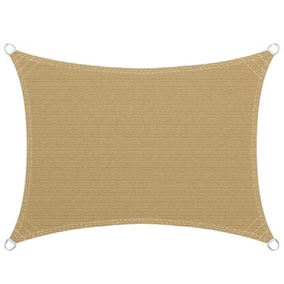 10x20ft ορθογώνιο Sun Shade Sail, Θόλο αίθριο, Μπλοκ UV, Αέρος διαπερατός & Ακυρωτό ύφασμα, Ανθεκτικοί δακτύλιοι από ανοξείδωτο χάλυβα, Κατώφλι & Υπαίθριες δραστηριότητες, Αμμος