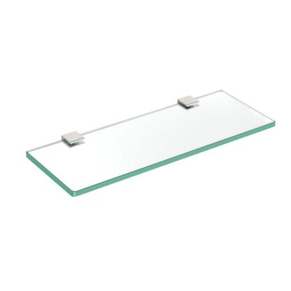 Scaffali di vetro galleggianti, 15.7 Mensole da parete in vetro per bagno in pollici, Mensola in vetro temperato montata a parete con staffe in lega di Zn, Mensola galleggiante da parete, Bagno, Toilette, Arredamento della camera, Argento