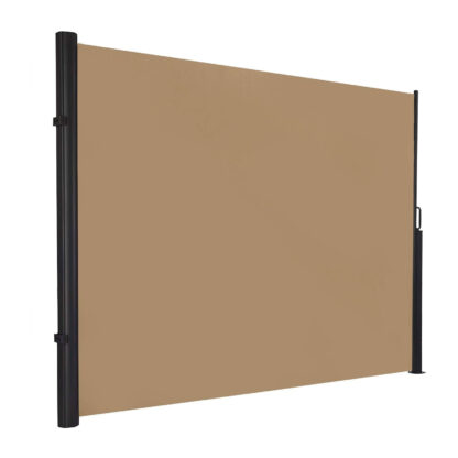 Tendalino laterale, Telaio interamente in alluminio, 180 X 450 cm, Tendalino estensibile, Schermata sulla privacy, Pensiline laterali, Balconi, Cortili, Giardino, Protezione solare, Tenda laterale, Taupe,