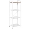 4-Étagère d'échelle de niveau, Étagère à échelle étroite blanche et grise, Étagère de rangement de la salle de bain debout, Rack de rangement moderne, Bibliothèque avec cadre métallique, pour salle de bain, Salon, Entrée