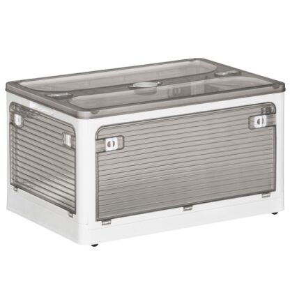 22.2 Boscaí bruscair stórála gal le claibíní, Bosca stórála fillte le rothaí agus 5 Doirir, Araidí stórála plaisteach inbhraite, Coimeádáin stórála stackable, do Bhaile, Eagrú oifige, Bán