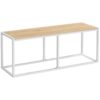 banco de comedor, 47.2 banco de mesa de pulgada, banco de cocina de estilo industrial, marco de acero, fácil de montar, para la cocina, comedor, blanco y natural