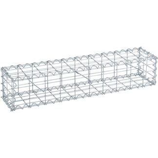 Stone Gabion Garden Gabion 100 x 30 x 30 Spirálový konektor CM s rozpěrkami, Kovové klece, Rezavě odolná galvanizovaná ocel, Oddíl na zeď, Zahrada