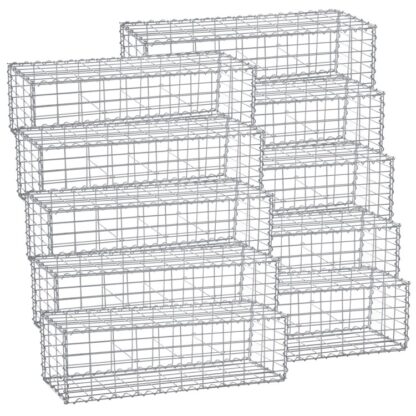 Set 10 Taş Gabion Bahçe Spiral Konnektörü Ara Metal Kafesleri 100 x 30 X 30 cm bahçesi