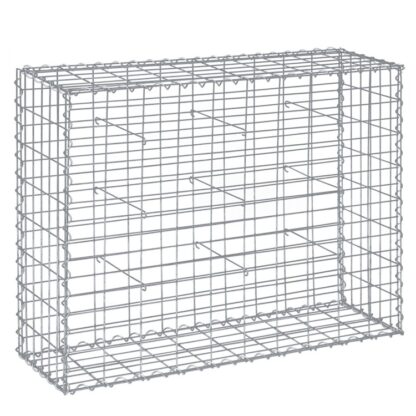 Stone Gabion Garden Gabion 100 x 30 x 80 Spirálový konektor CM s rozpěrkami, Kovové klece, Rezavě odolná galvanizovaná ocel, Oddíl na zeď, Zahrada