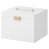 Jewelry Box for Women Girls, Large Capacity Jewelry Storage Box, Portable Jewelry Organizer, Multiple Zoning, Large Mirror, Modern Style, White