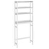 Organisateur de salle de bain au-dessus des toilettes, 4 Étagère de rangement en bambou au-dessus des toilettes, 23.6" Lx9,4" W x 65.7" H, Gain de place, Écurie, Assemblage facile, pour salle de bain, Lessive, Salle de repos, Blanc