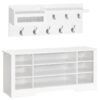 coat rack shoe bench set, hall tree coat rack with shoe storage, 39.4 inches entryway shoe rack with coat rack, mudroom bench with storage and hooks, adjustable shelves, white