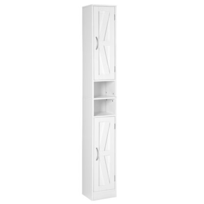 Schlanker großer Badezimmerschrank, Schmaler Badezimmerschrank, Bodenschrank mit 2 Verstellbare Regale, Badezimmer-Organizer, Aufbewahrungsschrank, für Badezimmer, Wohnzimmer, Küche,