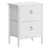 Nightstand, 2 Drawer Dresser for Bedroom, End Tables with Fabric Storage Drawer, Small Dresser Furniture, Night Stand, Side Table for Bedroom, Closet, Entryway, White