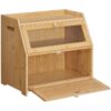 Boîte à pain, Boîte à pain pour comptoir de cuisine, Grande boîte à pain, Stockage du pain de ferme avec fenêtre transparente, et planche à découper amovible, pour la Cuisine, Salle à manger, Boulangerie, Naturel