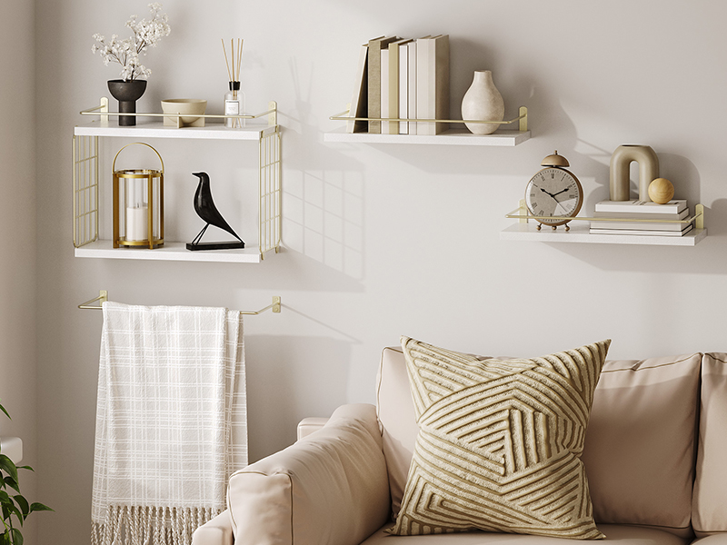 wall mounted floating shelves