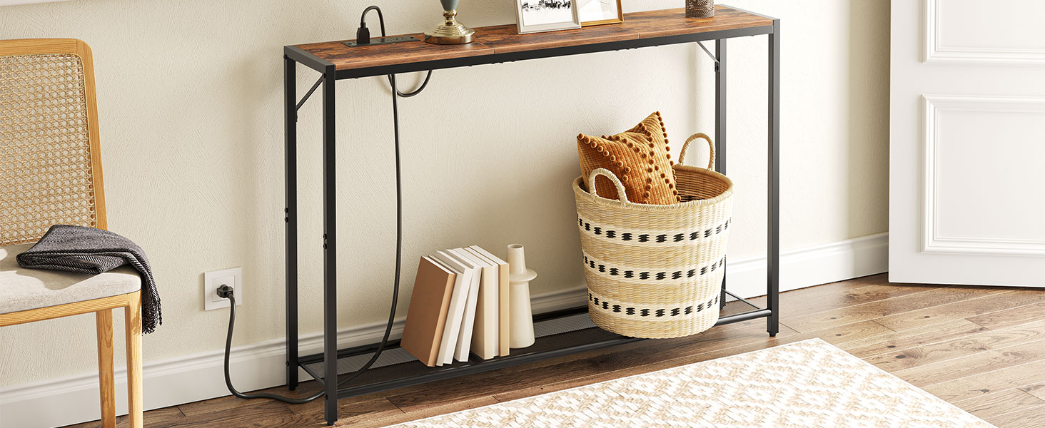 Console Table with Charging Station