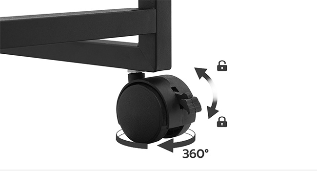 Smooth Casters 4 universal wheels including 2 s brzdami, easy to move and fix.