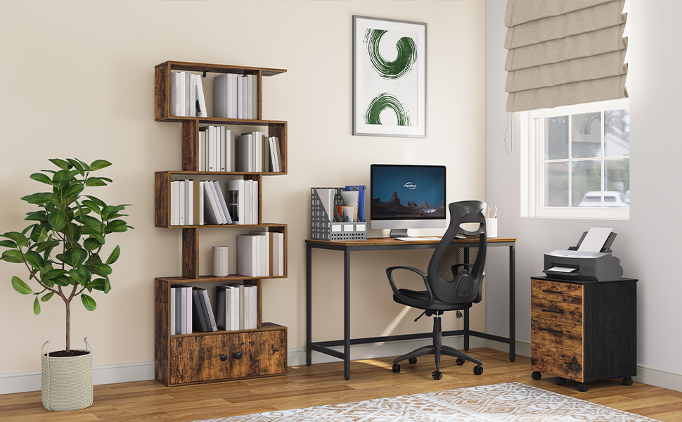bookshelf with cabinet