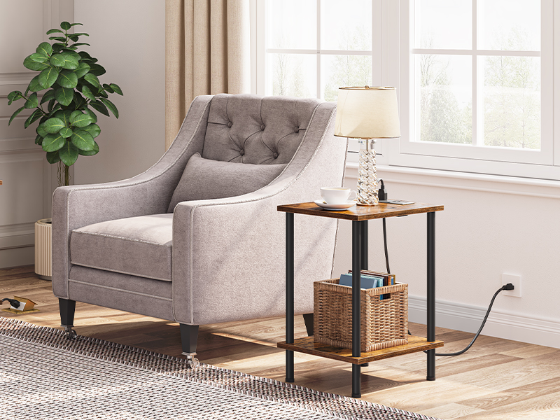 end table with charging station