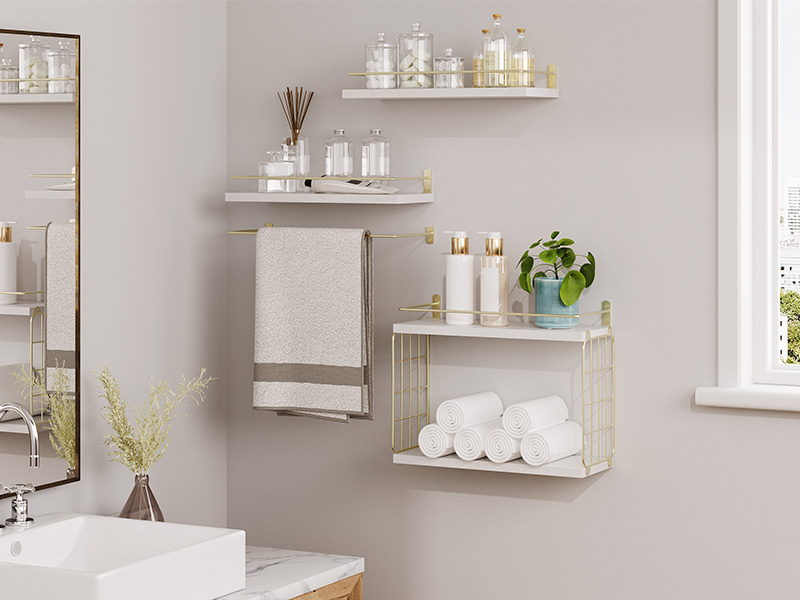wall mounted shelves set of 4