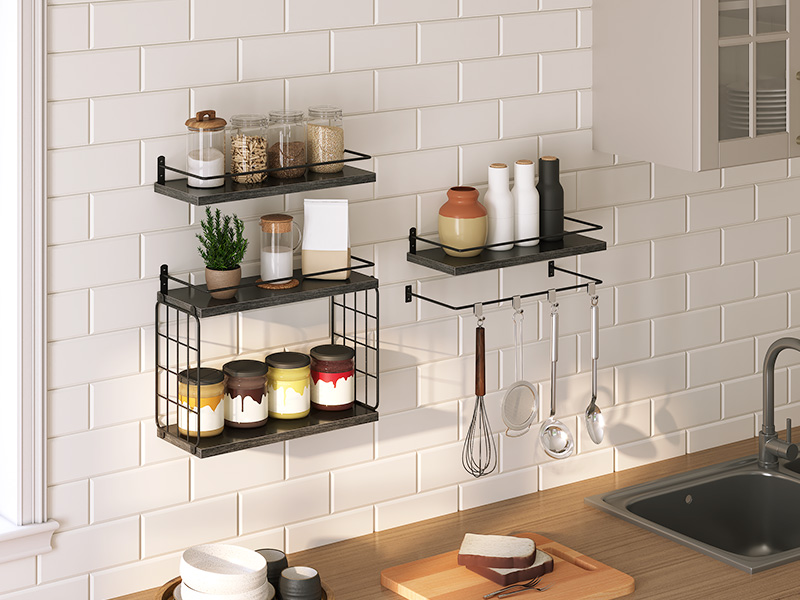 wall mounted shelves set of 4