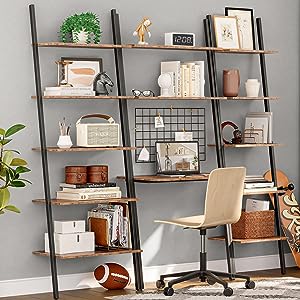 Leaning Bookshelf with Steel Frame
