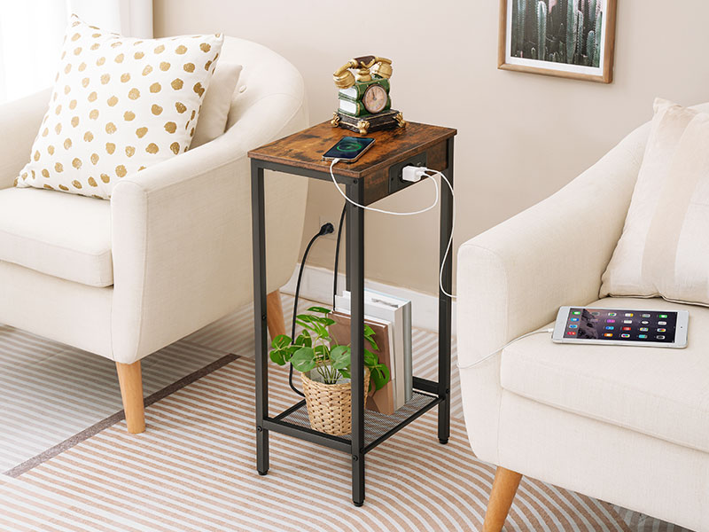 table d'appoint avec station de recharge