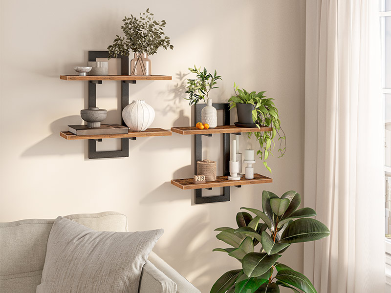 Wall Mounted Shelves Set of 2