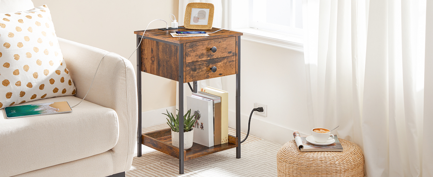 end table with charging station