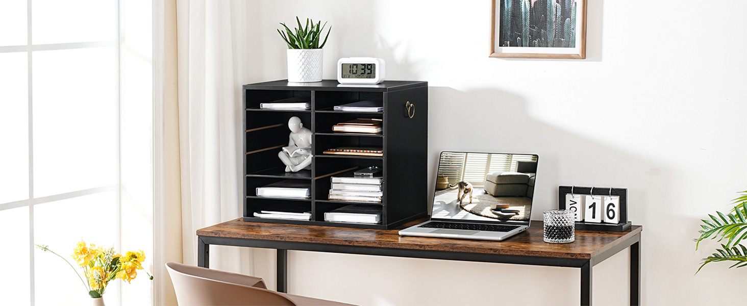wooden literature organizer