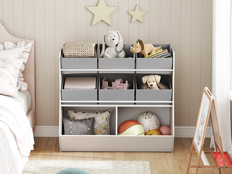  armário de armazenamento de brinquedos, kids storage organizer, Gabinete de armazenamento com 6 removable storage bins
