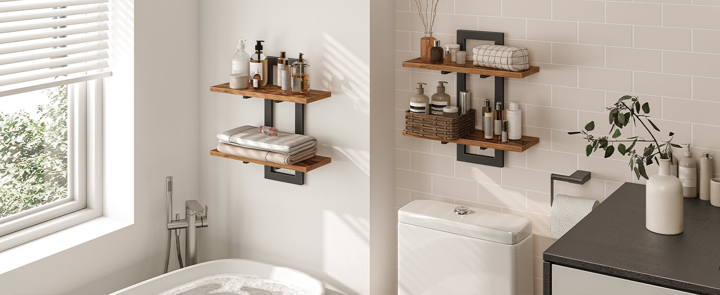 Wall Mounted Shelves Set of 2