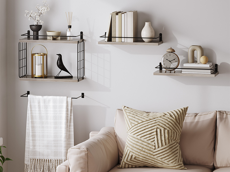 wall mounted floating shelves