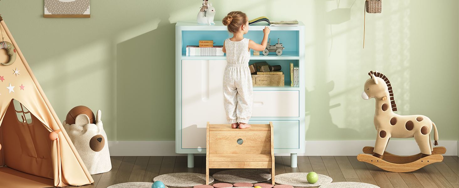 Sgabello per bambini, Sgabello da allenamento per vasino per bambini in legno, con manici e cuscinetti non slip di sicurezza