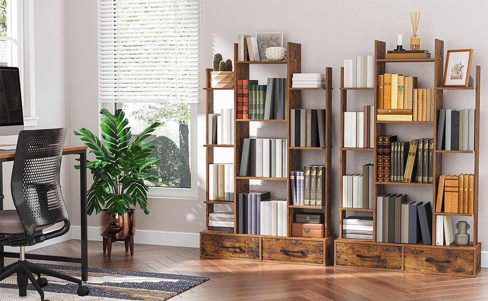 Bookcase with 2 Wooden Drawers