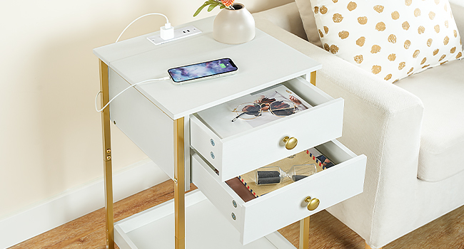 end table with charging station