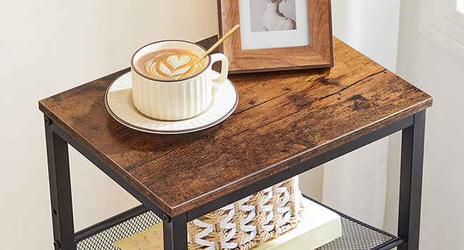 Plateau de table marron rustique