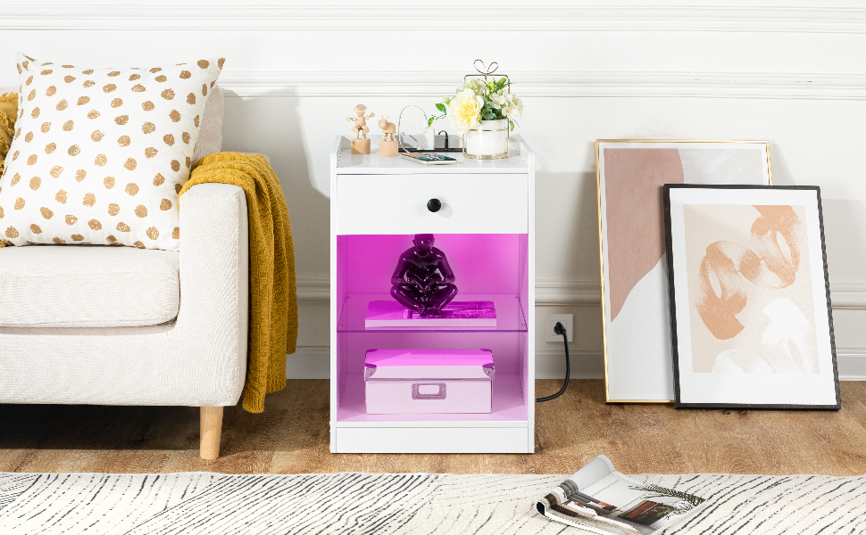 Nightstand with LED Lights