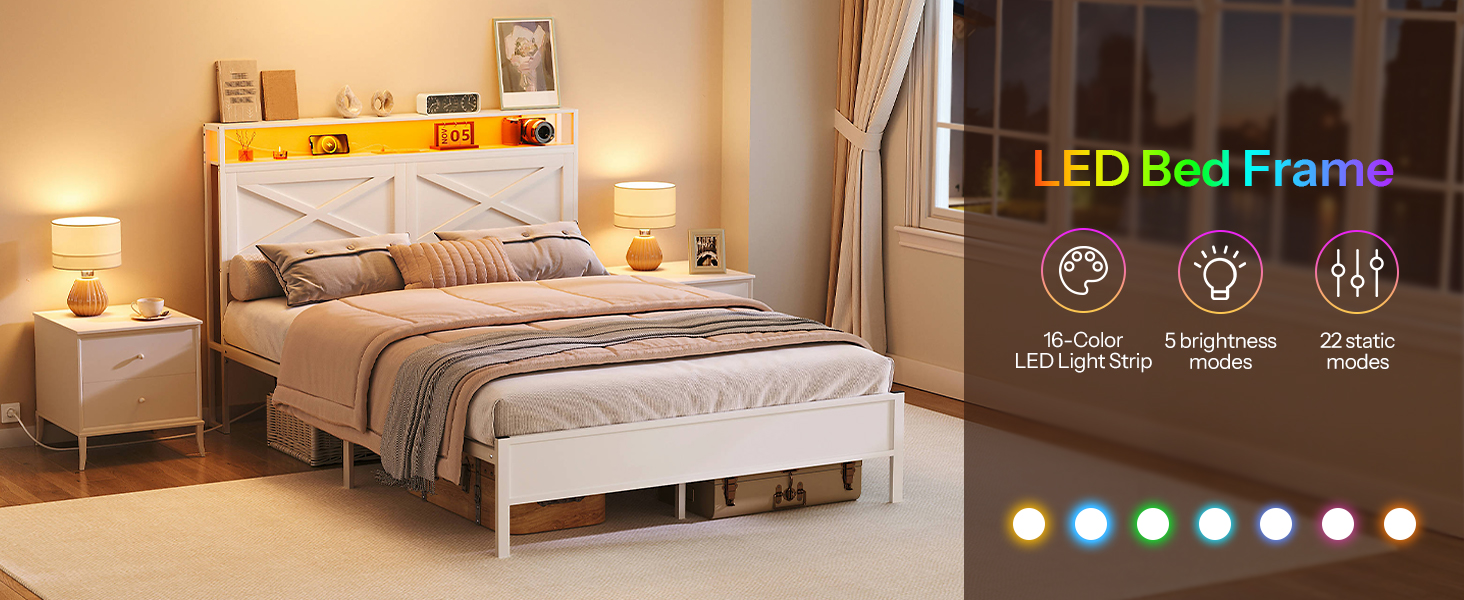 white bed frame