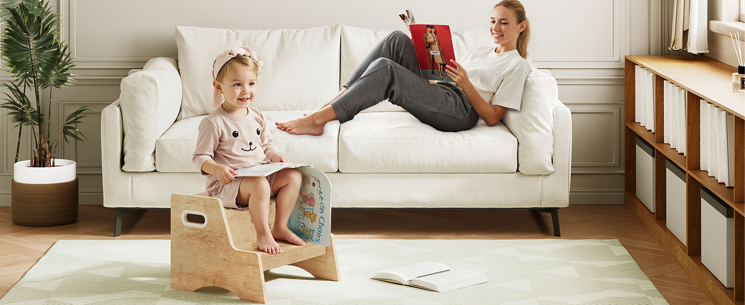 Sgabello per bambini, Sgabello in vaso per bambini in legno