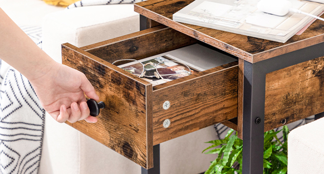 End Table with Charging Station